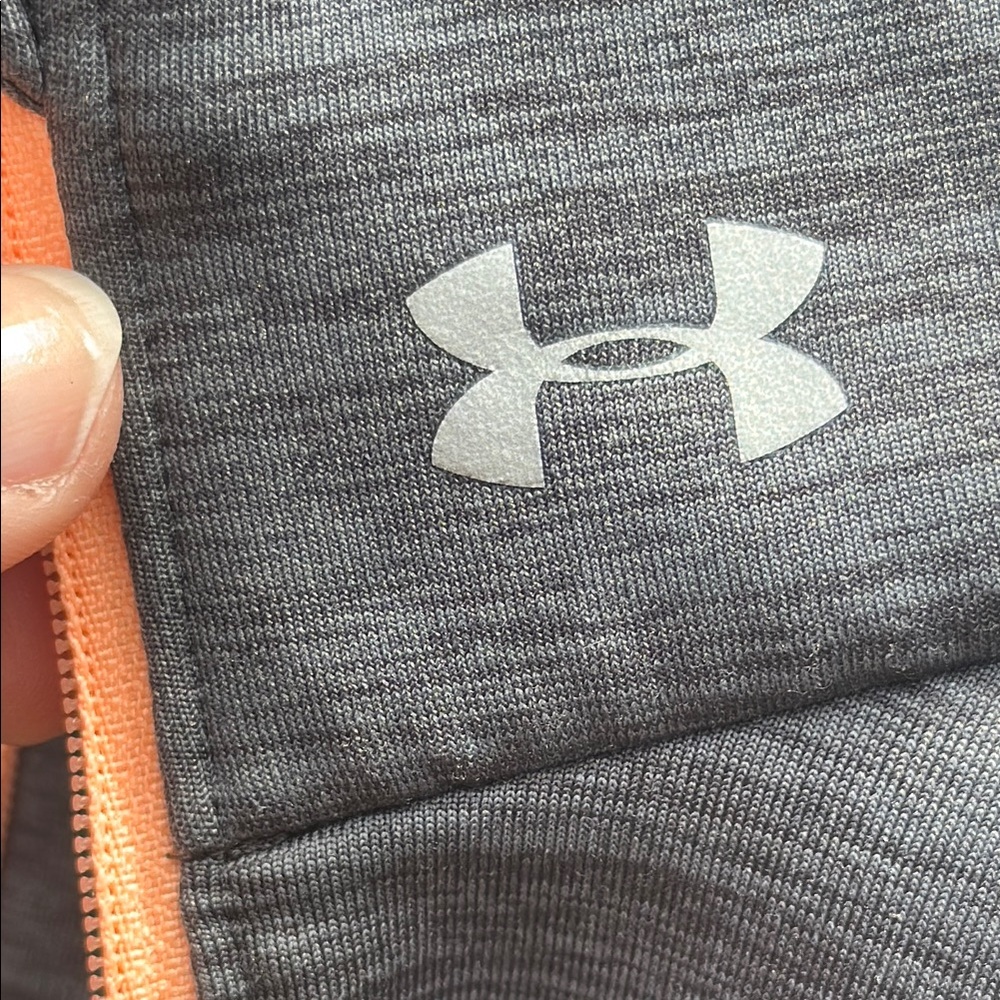 Under Armour Fitted Long Sleeve Black and Gray Zippered Top - Picture 5 of 7